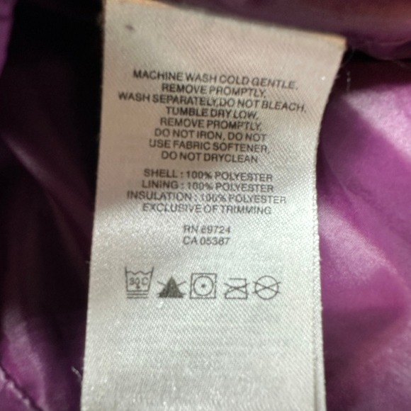 Columbia Purple Quilted Puffer Vest Full Zip Stand Collar Women's XL Warm Winter - Picture 12 of 16